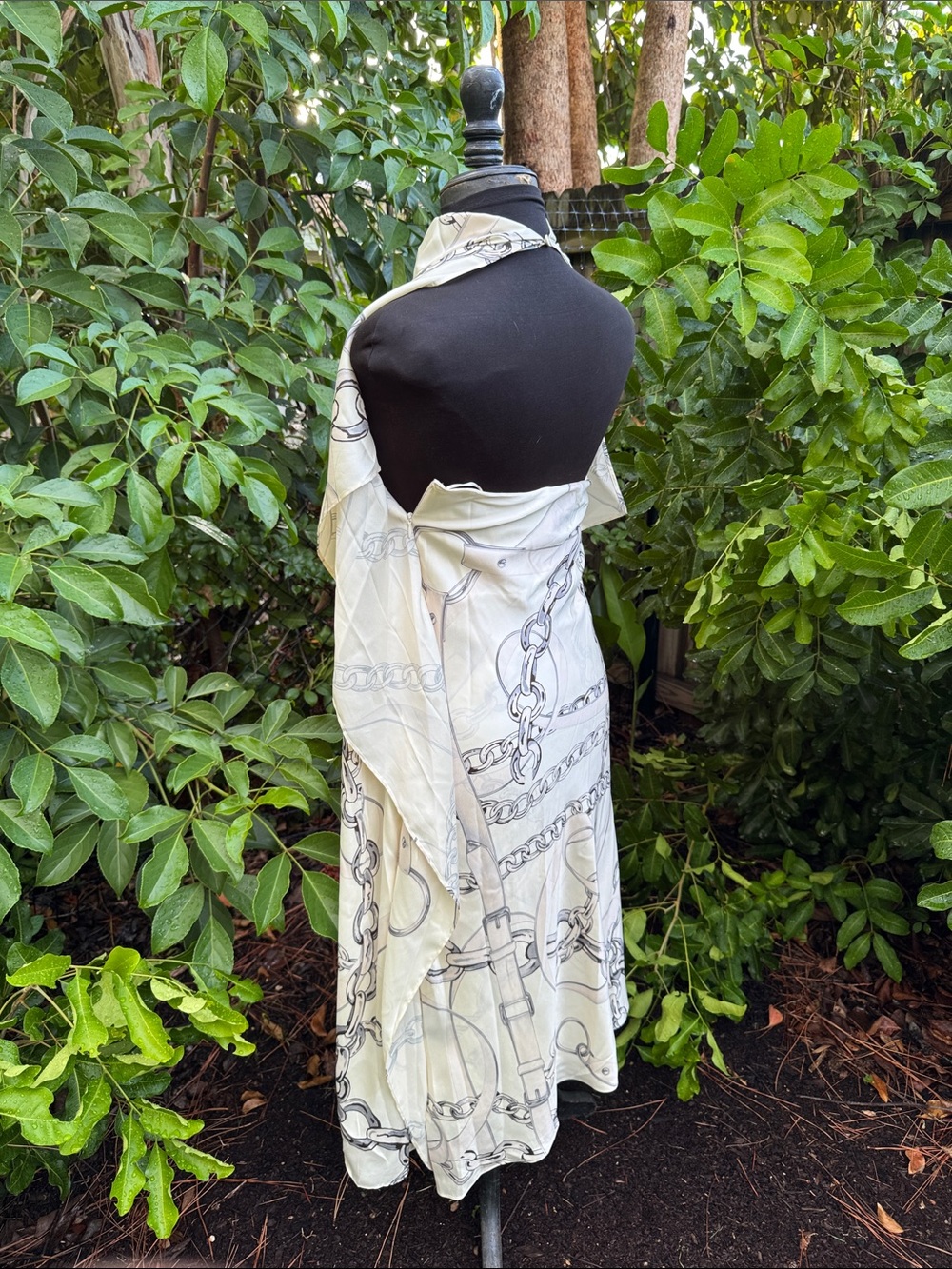 COS ASYMMETRIC CHAIN-PRINT MIDI DRESS, NWT, size 4 - Picture 7 of 9